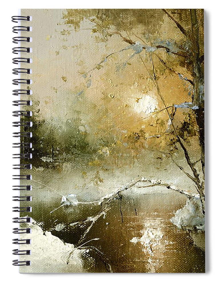 Russian Artists New Wave Spiral Notebook featuring the painting December 31 by Igor Medvedev