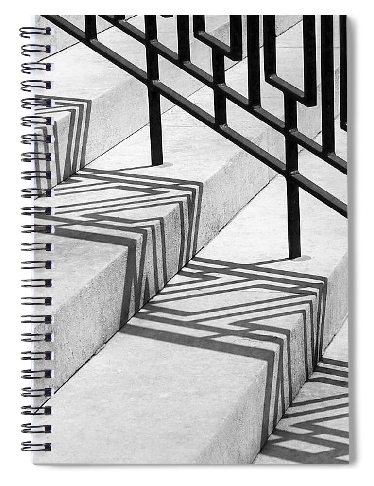 Abstract Spiral Notebook featuring the photograph Deco Shadow by Rona Black