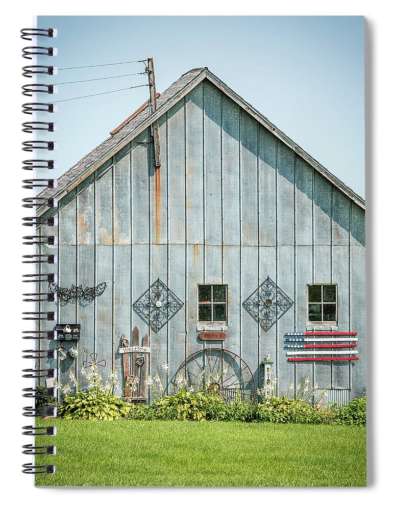Barn Spiral Notebook featuring the photograph Decorated Barn by Paul Freidlund