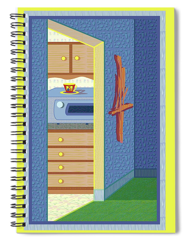 Haring Spiral Notebook featuring the digital art Dedicated To Haring by Rod Whyte