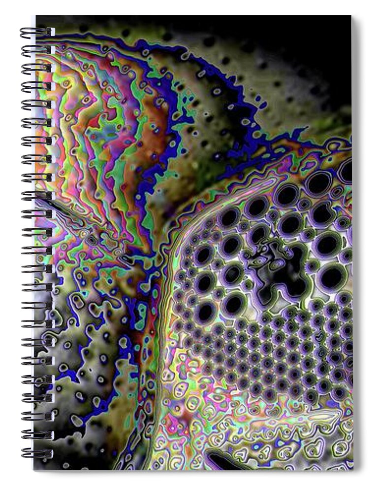 Abstract Spiral Notebook featuring the digital art Deep Dark by Ronald Bissett