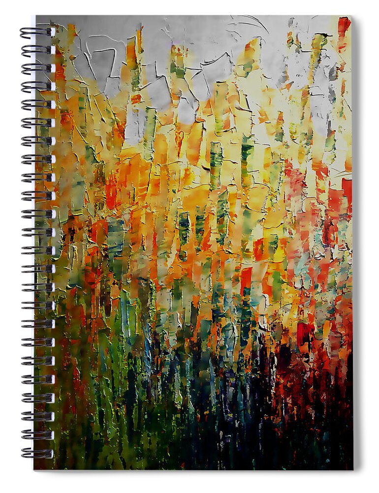 Deep Spiral Notebook featuring the painting Deep Garden by Linda Bailey