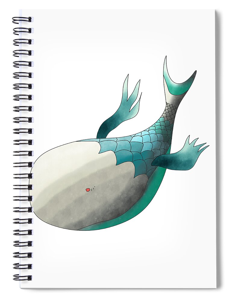 Deep Sea Fish Is A Digital Painting That Is An Artistic Vision Of A Deep-sea Fish. Spiral Notebook featuring the digital art Deep Sea Fish by Piotr Dulski