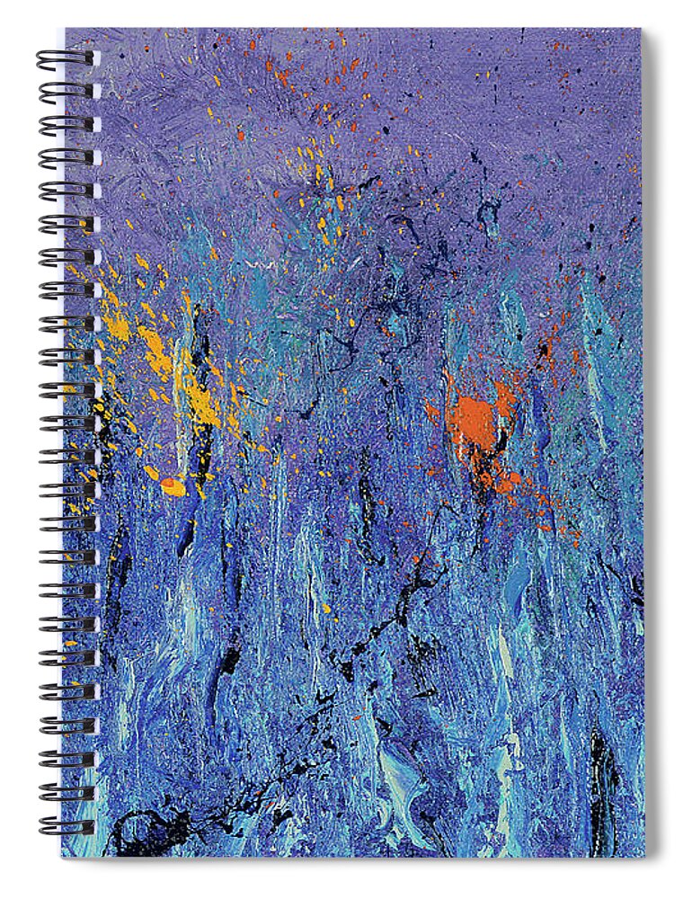 Deep Spiral Notebook featuring the painting Deep Sea Glimmers Meet by Joe Loffredo