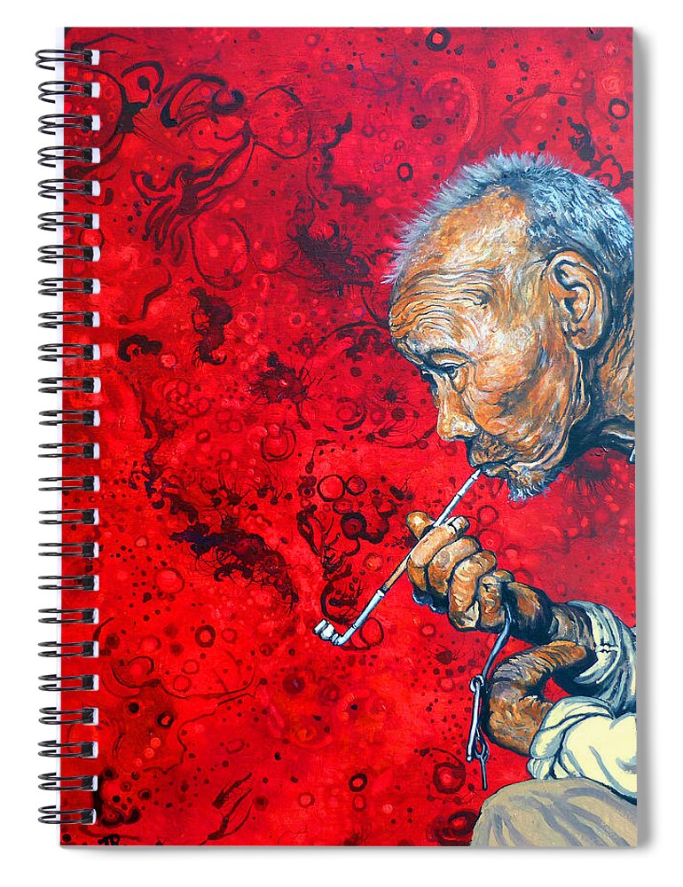 Deep Thoughts Spiral Notebook featuring the painting Deep Thoughts by Tom Roderick
