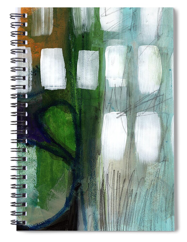 Abstract Spiral Notebook featuring the painting Deeper Meaning by Linda Woods
