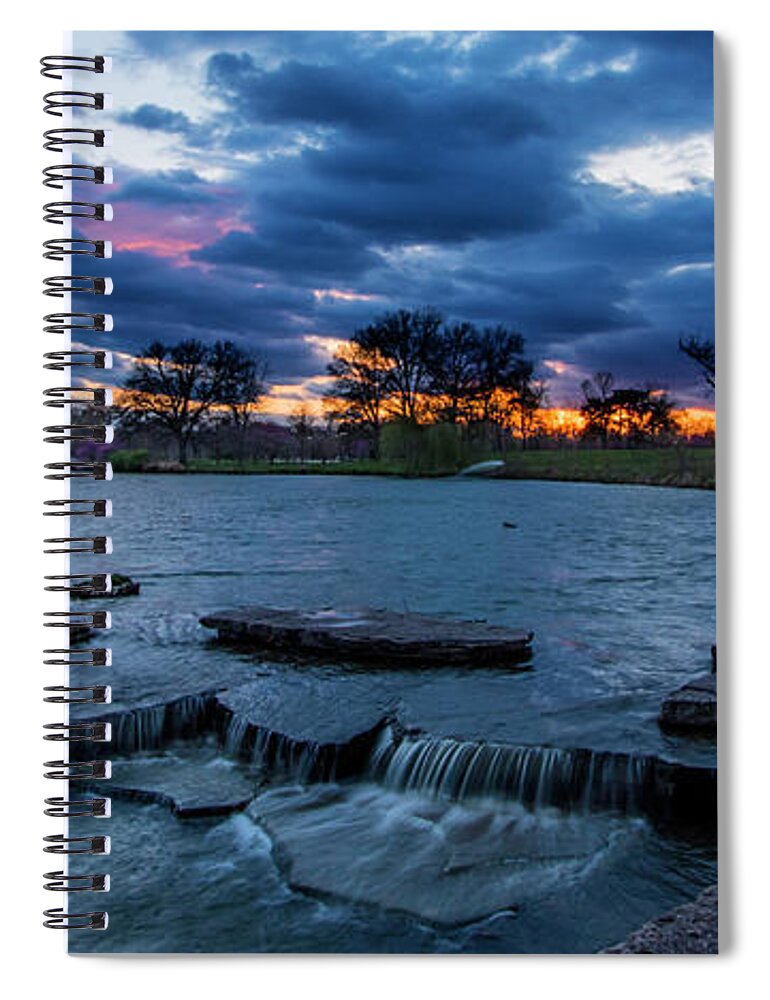Forest Park Spiral Notebook featuring the photograph Deer Lake Sunset, Forest Park by Garry McMichael