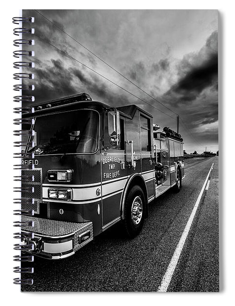 Firetruck Spiral Notebook featuring the photograph Deerfield Fire Dept by Kevin Cable