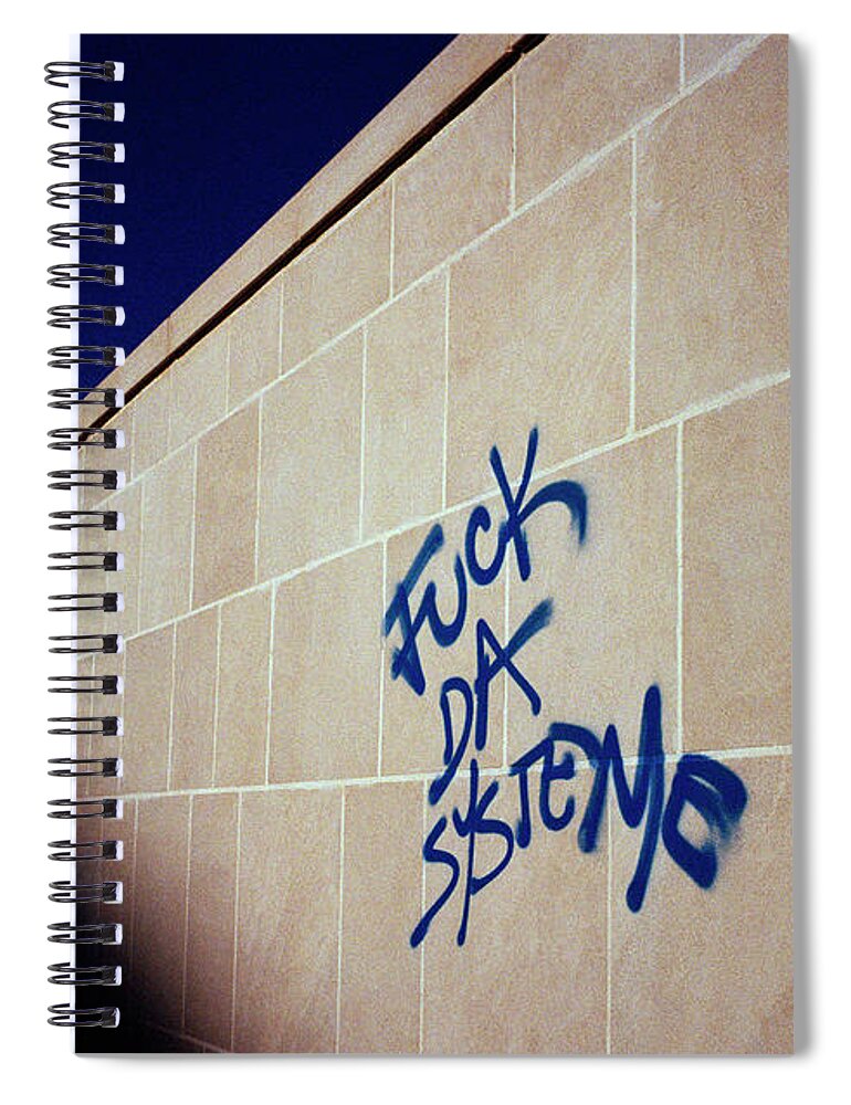 Graffiti Spiral Notebook featuring the photograph Defiance by Shaun Higson