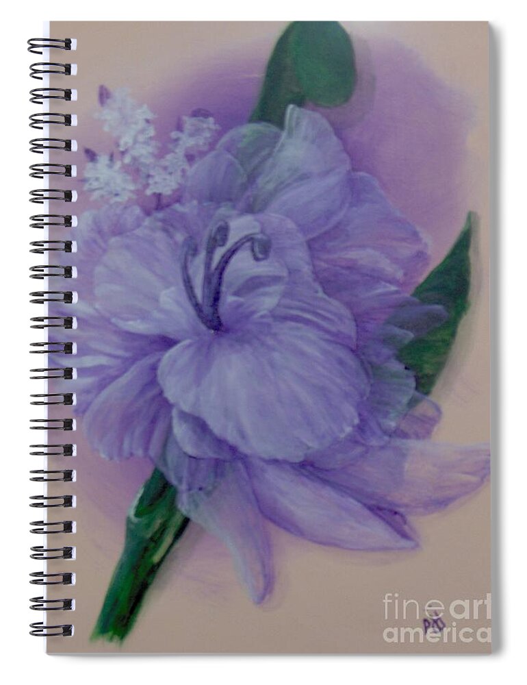 Flower Spiral Notebook featuring the painting Delicacy by Saundra Johnson