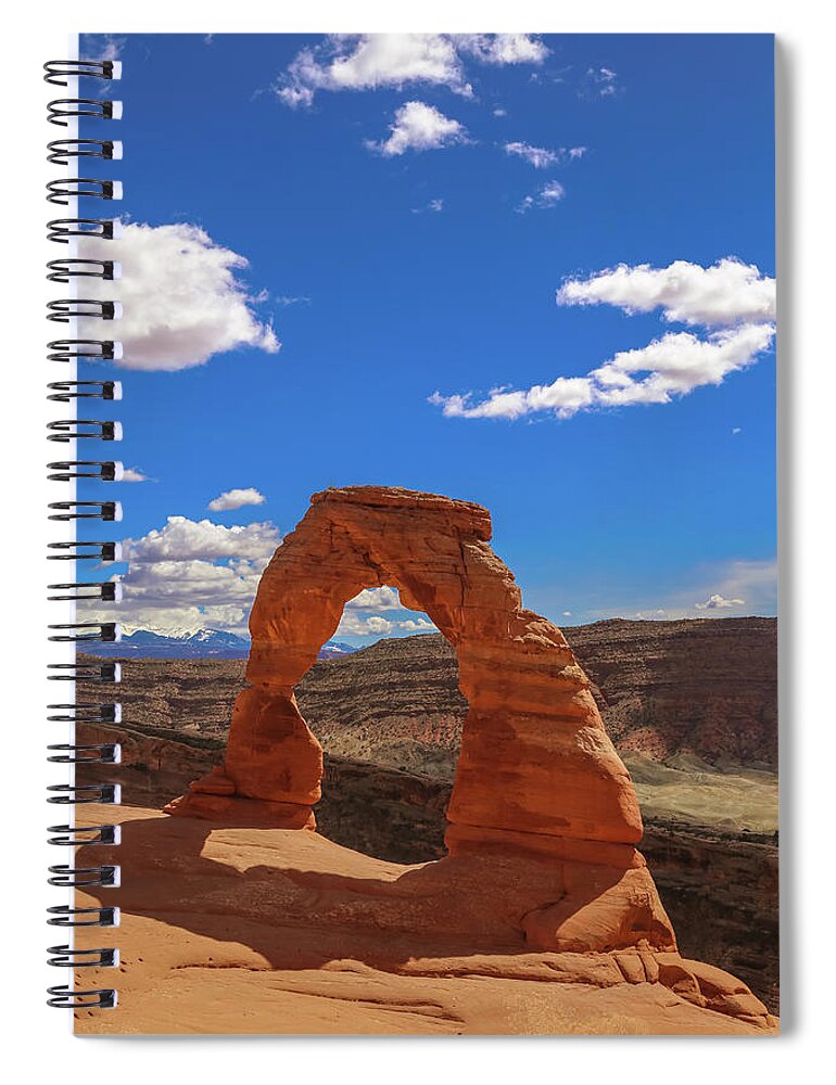 Usa Spiral Notebook featuring the photograph Delicate arch by Alberto Zanoni