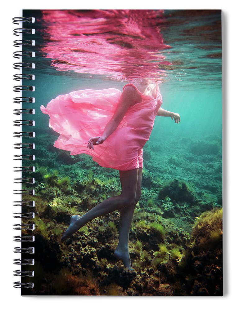 Swim Spiral Notebook featuring the photograph Delicate Mermaid by Gemma Silvestre
