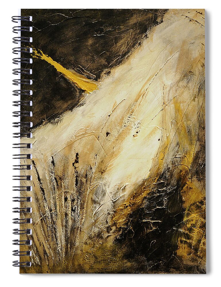 Abstract Spiral Notebook featuring the painting Deliverance by Jim Benest