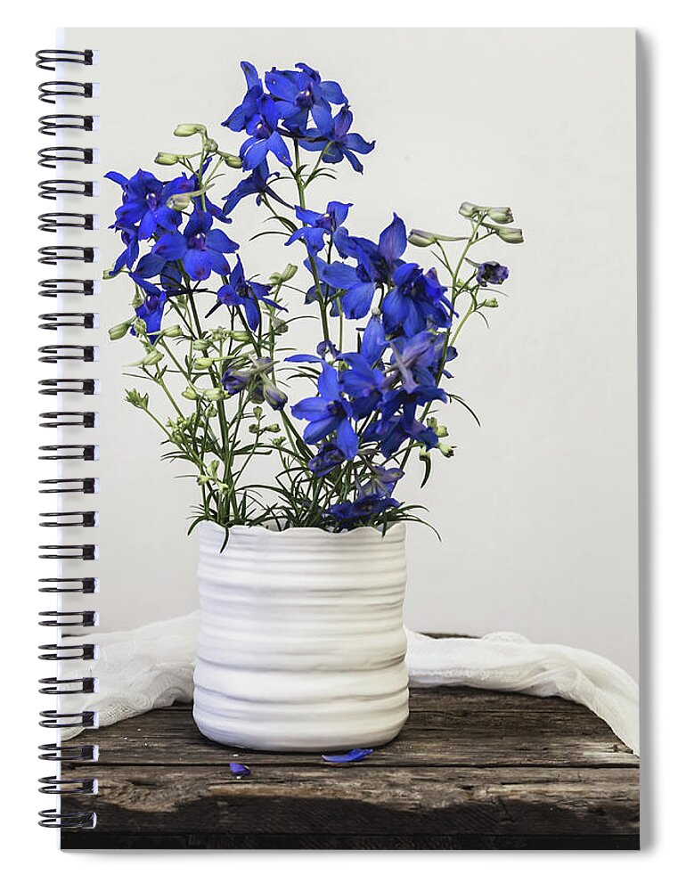 Delphimium Spiral Notebook featuring the photograph Delphinium Blue by Kim Hojnacki