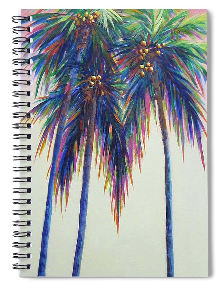 Palm Spiral Notebook featuring the painting Delray Yellows by Anne Marie Brown