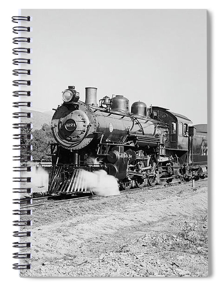 Vintage Train Spiral Notebook featuring the photograph Deluxe Overland Limited Passenger Train by War Is Hell Store