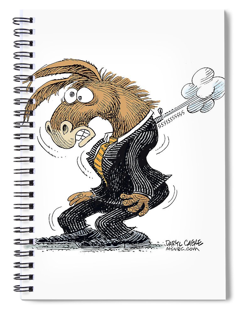 Democrat Spiral Notebook featuring the drawing Democrat Deflates by Daryl Cagle