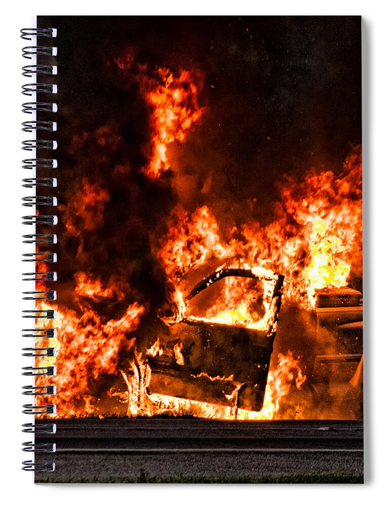 Fire Spiral Notebook featuring the photograph Demon Released by Christopher Holmes