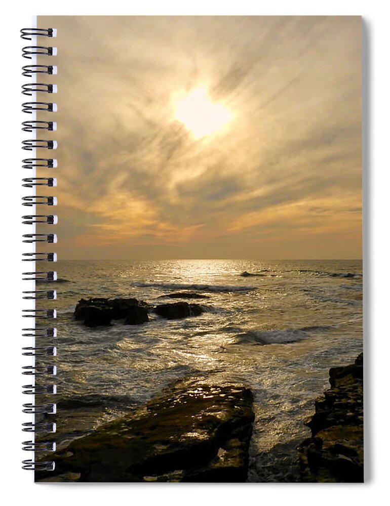 Sunset Spiral Notebook featuring the photograph Demure Sunset by Beth Myer Photography