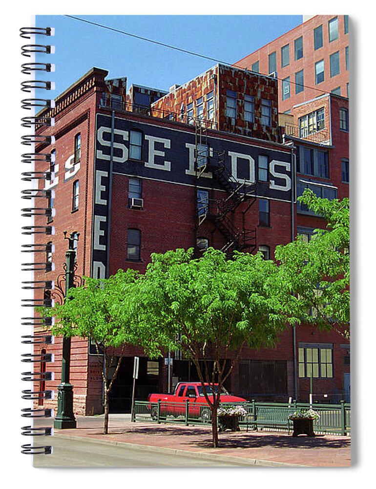 16th Spiral Notebook featuring the photograph Denver Downtown Warehouse by Frank Romeo