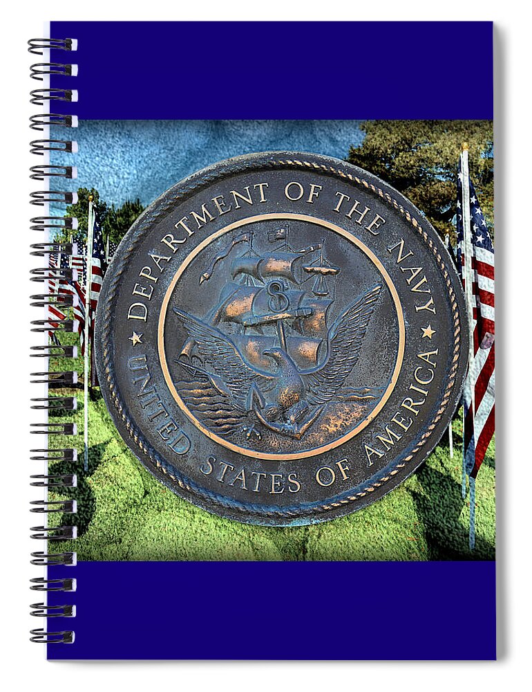 U.s. Navy Spiral Notebook featuring the mixed media Department Of The Navy - United States by Glenn McCarthy Art and Photography