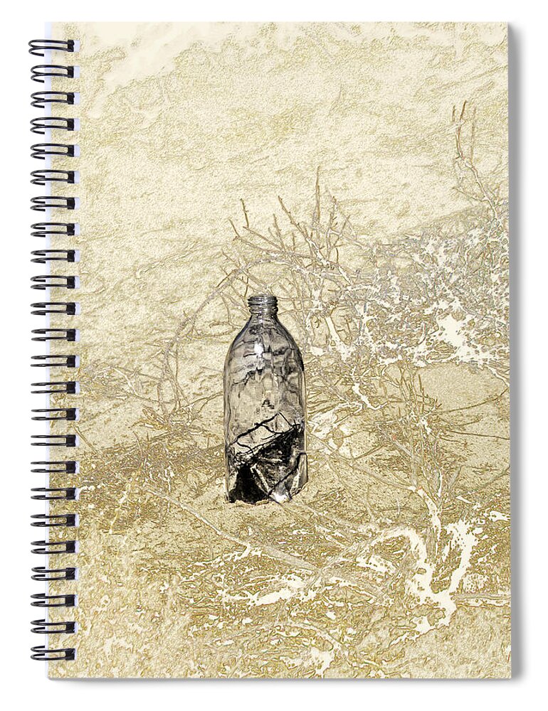 Bones Spiral Notebook featuring the photograph Desert Bottle by Karen W Meyer
