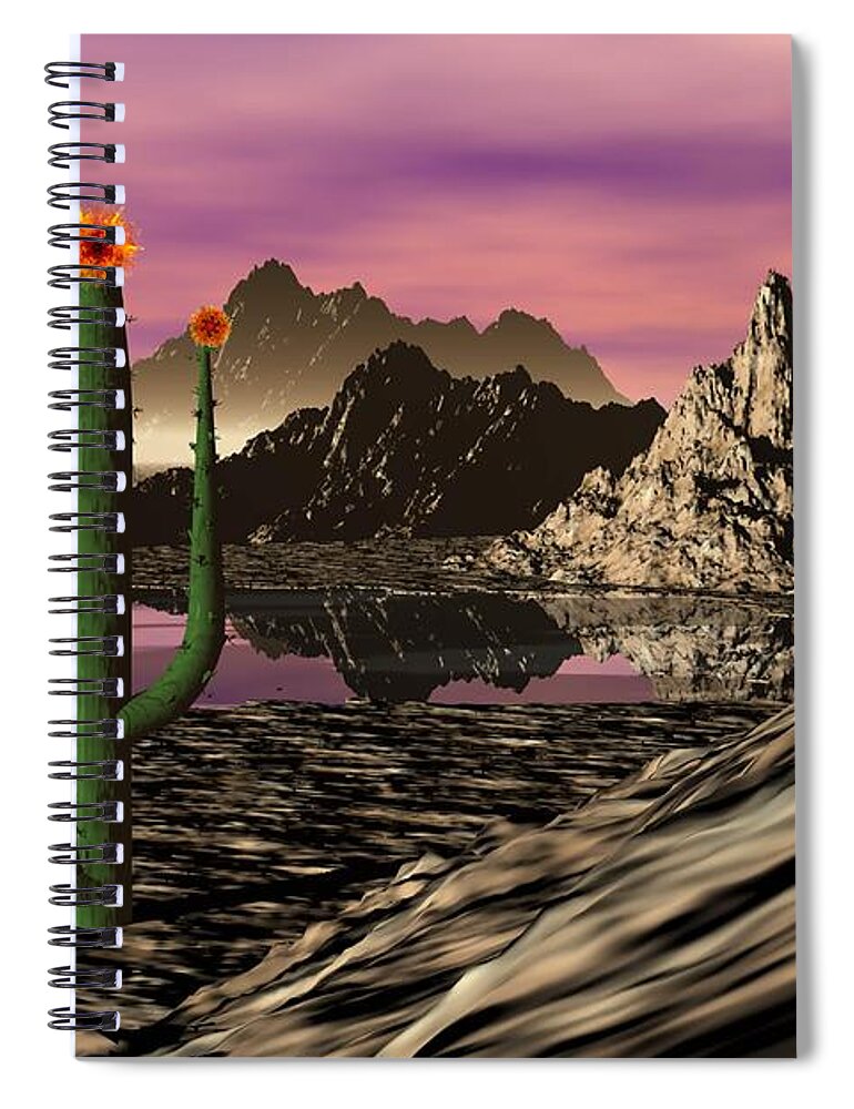 Digital Painting Spiral Notebook featuring the digital art Desert Cartoon by David Lane