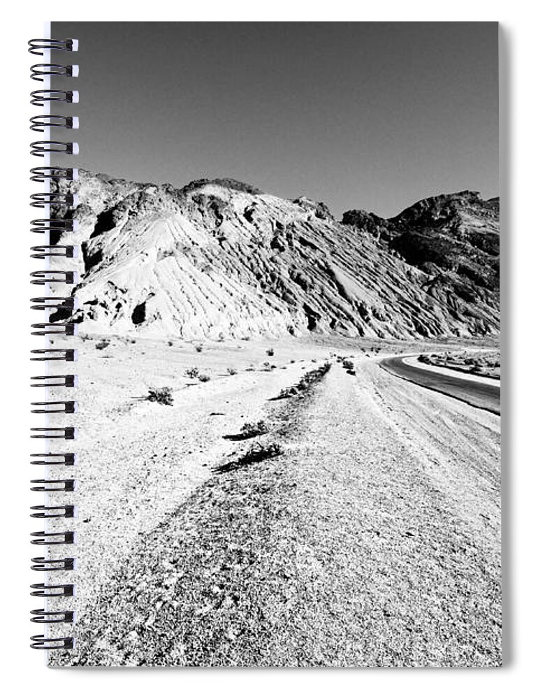 Monochrome Palette Spiral Notebook featuring the photograph Monochrome Palette -- Artists Drive in Death Valley National Park, California by Darin Volpe