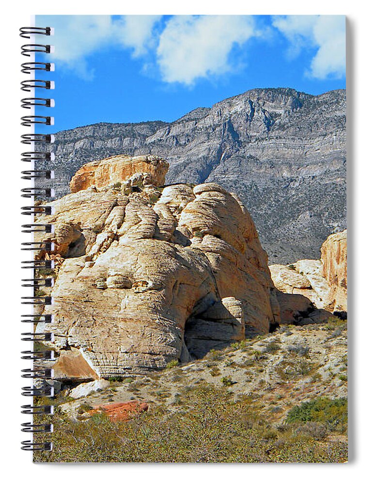 Frank Wilson Spiral Notebook featuring the photograph Desert Hikers by Frank Wilson