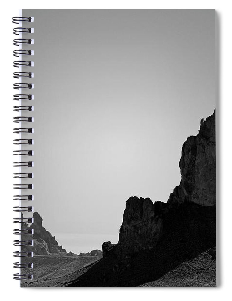 Peak Spiral Notebook featuring the photograph Desert Pinnacles I BW by David Gordon