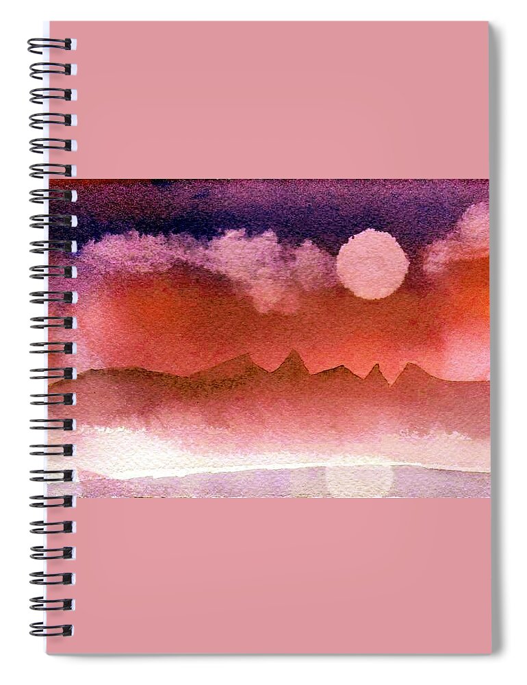 Desert Spiral Notebook featuring the painting Desert Reflection by Anne Duke