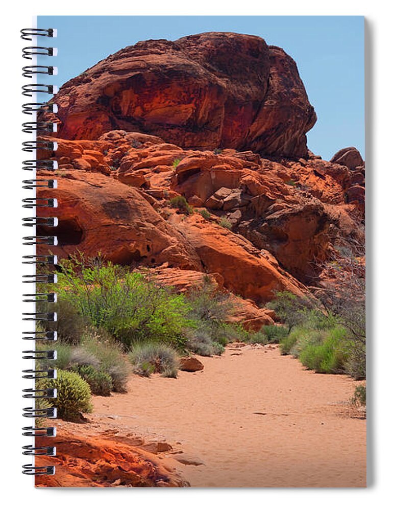Valley Of Fire Spiral Notebook featuring the photograph Desert Trail Valley of Fire by Frank Wilson