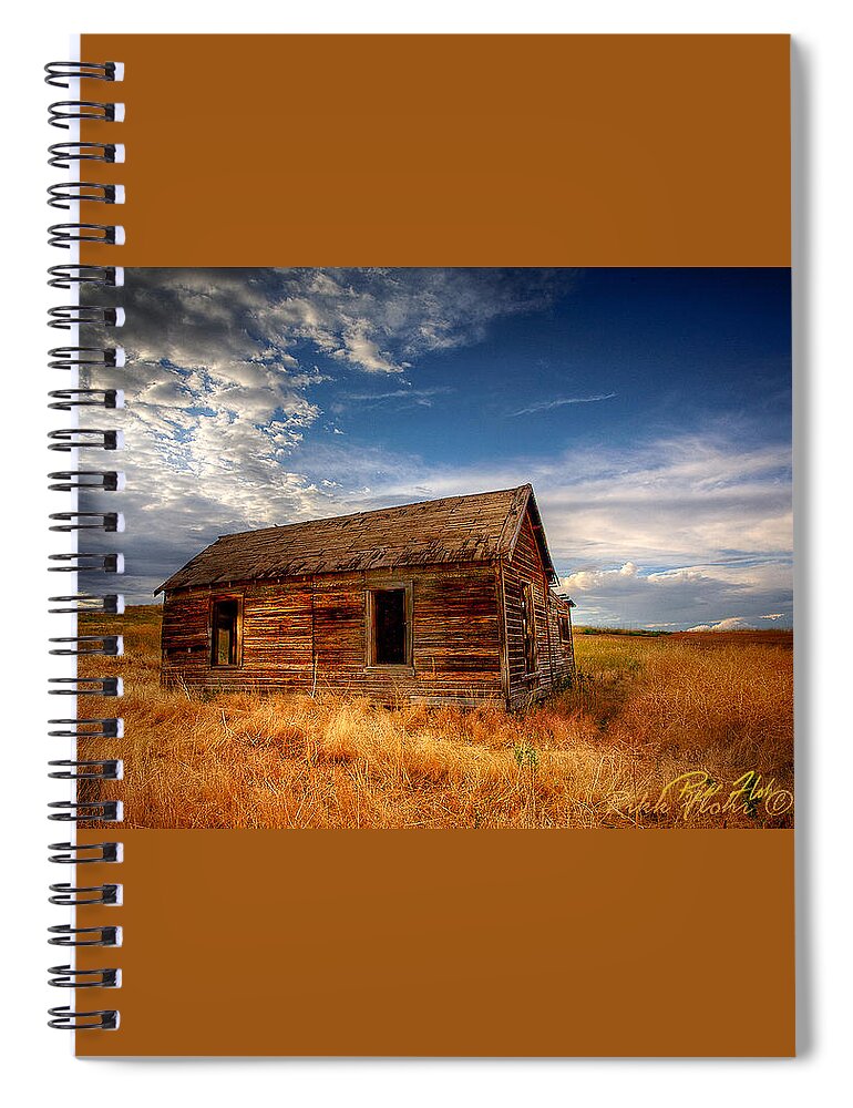 Wyoming Spiral Notebook featuring the photograph Deserted near Spotted horse by Rikk Flohr