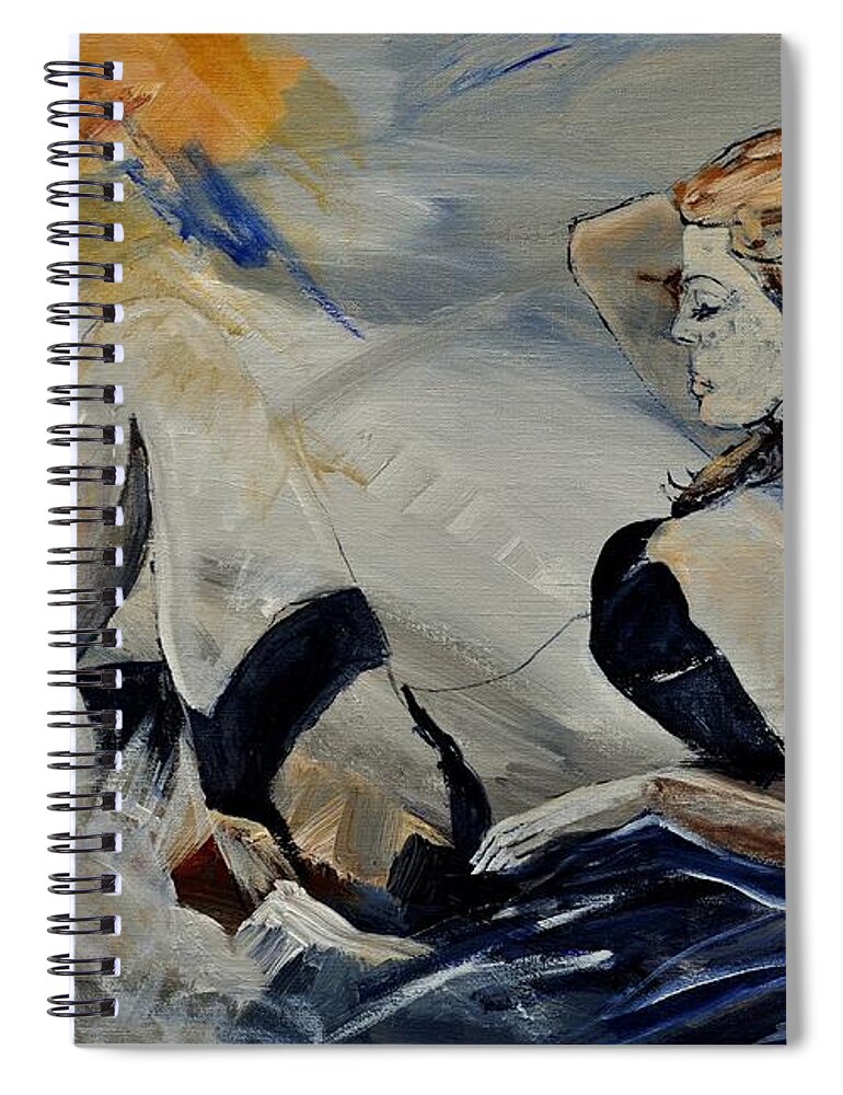 Female Spiral Notebook featuring the painting Deshabille 570150 by Pol Ledent