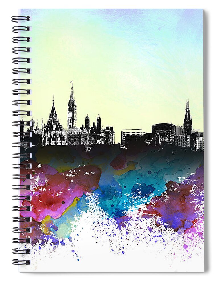 Cityscape Spiral Notebook featuring the digital art Design 106 Ottawa by Lucie Dumas