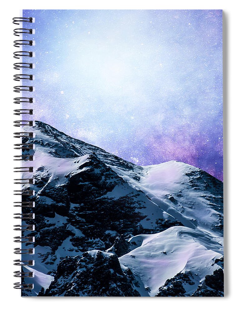 Blue Spiral Notebook featuring the mixed media Design 59 by Lucie Dumas