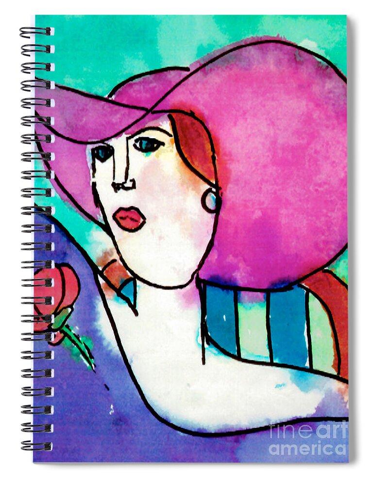 Fashion Spiral Notebook featuring the painting Design Lady by Jessie Abrams Age Eleven