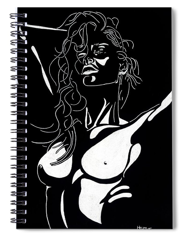  Sex Photographs Spiral Notebook featuring the drawing Desire by Mayhem Mediums