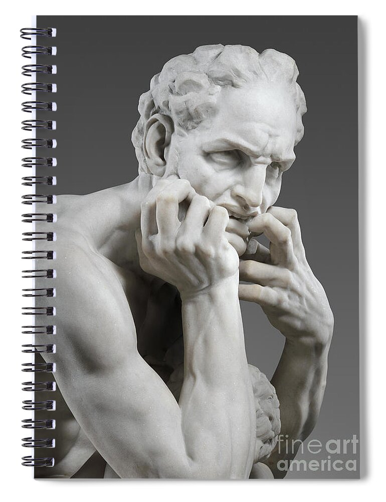 Sculpture Spiral Notebook featuring the sculpture Detail of Ugolino and His Sons by Jean-Baptiste Carpeaux