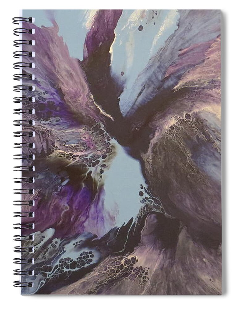 Abstract Spiral Notebook featuring the painting Determination by Soraya Silvestri