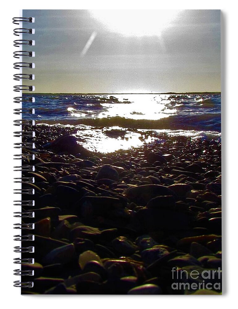 Photograph Spiral Notebook featuring the photograph Devil's Lake Rocky Shores North Dakota by Delynn Addams