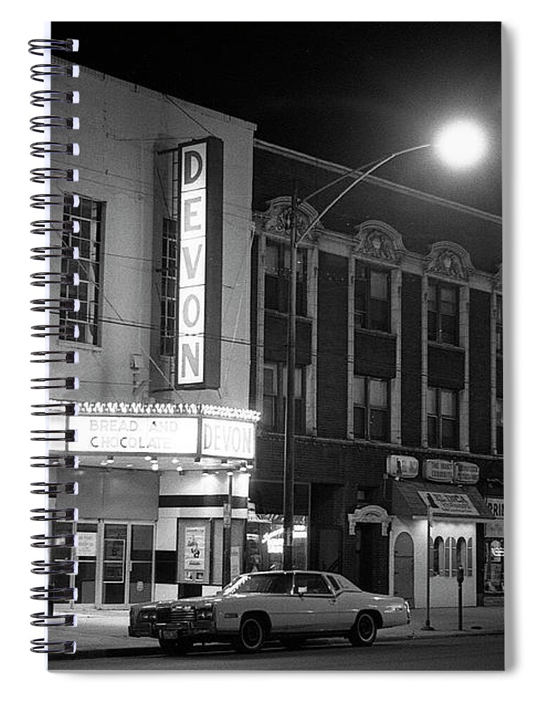 Devon Theatre Spiral Notebook featuring the photograph Devon Theatre, 1979 by Jeremy Butler