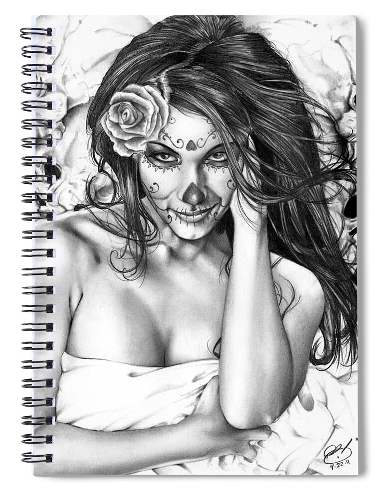 Jennifer Spiral Notebook featuring the painting Dia De Los Muertos 2 by Pete Tapang