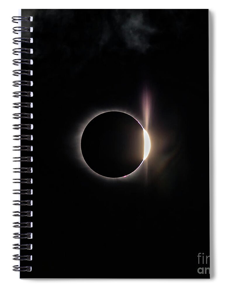 8-21-17 Spiral Notebook featuring the photograph Diamond Ring and Flare 8-21-2017 by Charles Hite