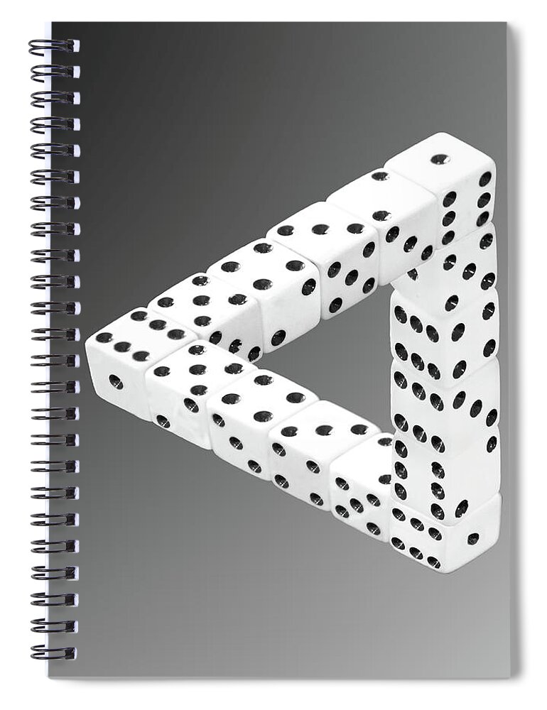 Optical Illusion Spiral Notebook featuring the photograph Dice Illusion by Shane Bechler