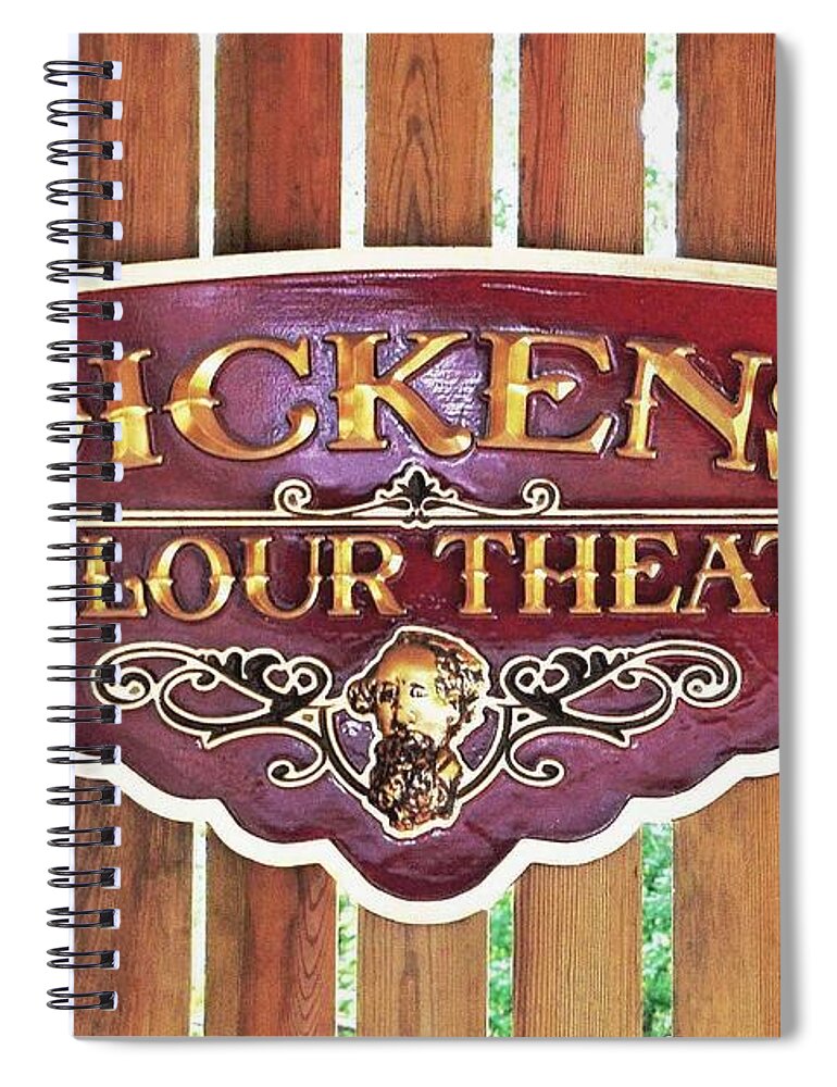  Spiral Notebook featuring the photograph Dickens Parlour Theatre by Kim Bemis