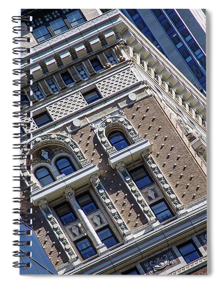 Buildings Spiral Notebook featuring the photograph diEyeSpyArtNYC Midtown Stroll 8194 by DiDesigns Graphics
