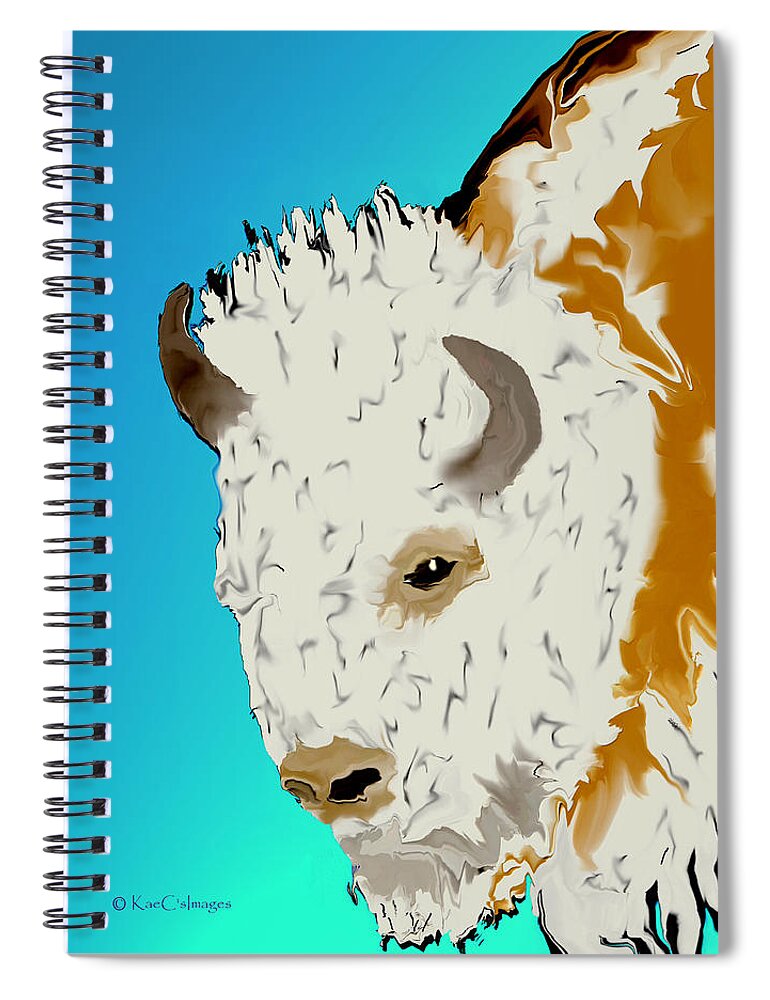 Computer Art Spiral Notebook featuring the digital art Montana Bison 3 by Kae Cheatham