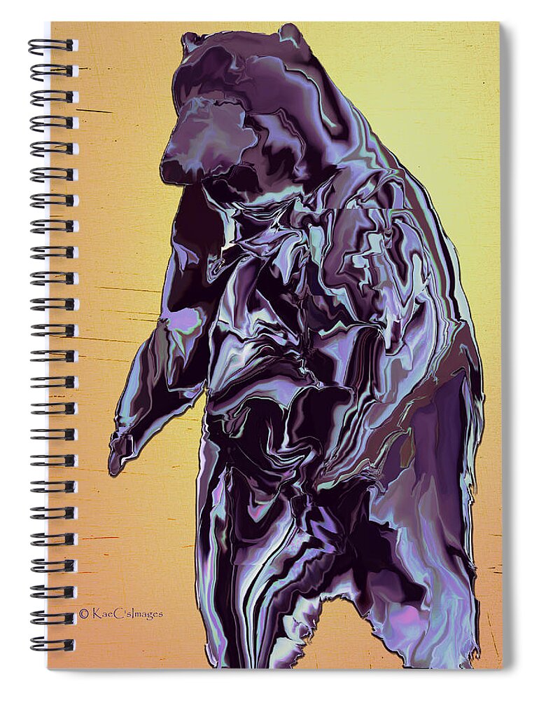 Grizzly Bear Spiral Notebook featuring the digital art Montana Grizzly 1 by Kae Cheatham