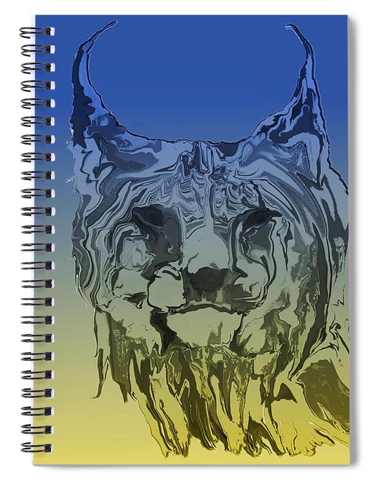 Lynx Spiral Notebook featuring the digital art Montana Lynx 2 by Kae Cheatham